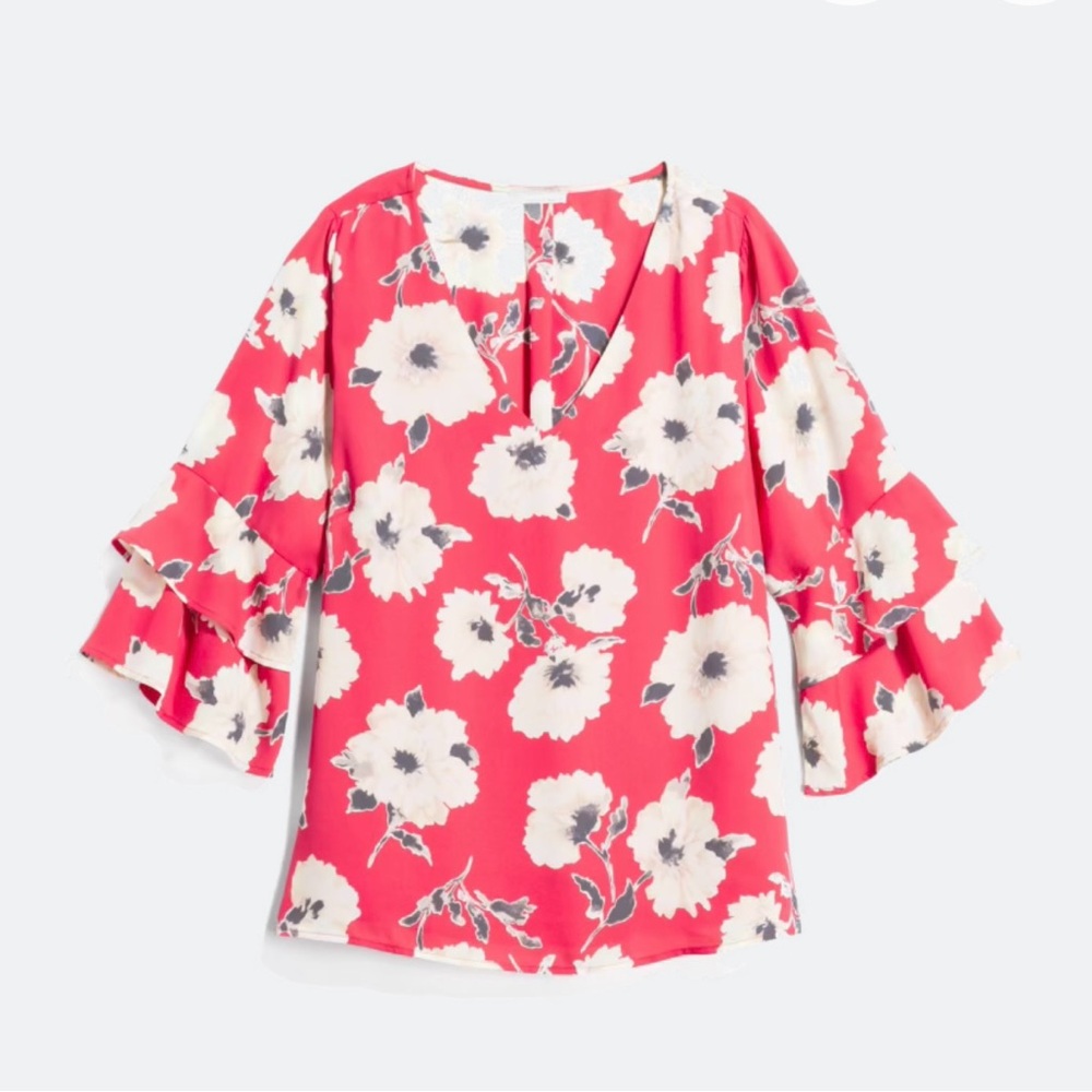 Floral Ruffle Sleeve Top - Perfect for Spring 🌷🌺 - Picture 4 of 8